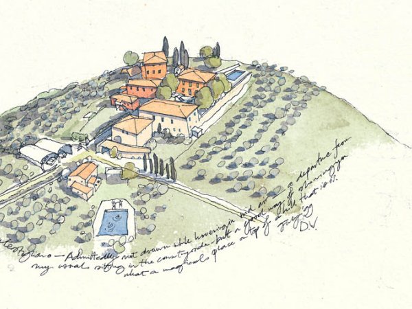 Aerial view of Montestigliano | My imagined aerial view of Montestigliano