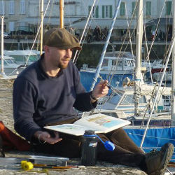 Dan painting in the Ile de Re